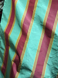 Designer Quality Silk Taffeta Stripes  - GREENS/ GOLDS/ RED!!!