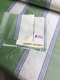 Designer Quality Silk Taffeta Stripes  - GREENS/ OFF-WHITE, SKY BLUE!!!