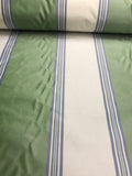 Designer Quality Silk Taffeta Stripes  - GREENS/ OFF-WHITE, SKY BLUE!!!