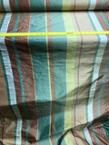 Designer Quality Silk Taffeta Stripes - GREENS/ BROWNS/ GOLDEN YELLOW/ OFF-WHITE!!!
