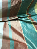 Designer Quality Silk Taffeta Stripes - GREENS/ BROWNS/ GOLDEN YELLOW/ OFF-WHITE!!!